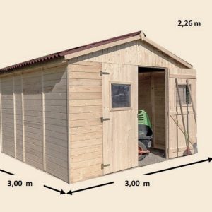 Casetta con pannelli in abete rosso da 16 mm. senza pavimento.
