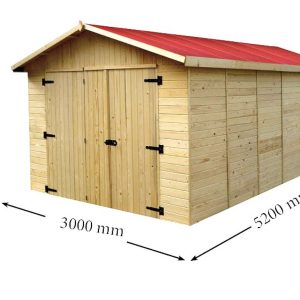 Garage Eden, pannelli in abete rosso 16 mm.