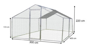 Recinto con rete metallica in acciaio per 7-9 animali