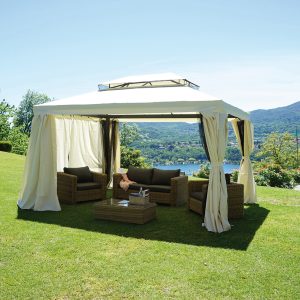 Gazebo Nebraska 3X4 con tende laterali Greenwood