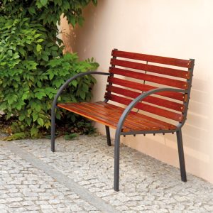 Panca Piccadilly tubo metallo e legno rovere Greenwood