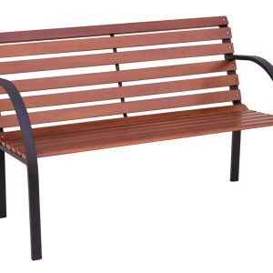 Panca Piccadilly tubo metallo e legno rovere Greenwood