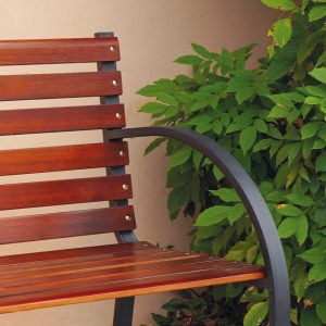 Panca Piccadilly tubo metallo e legno rovere Greenwood