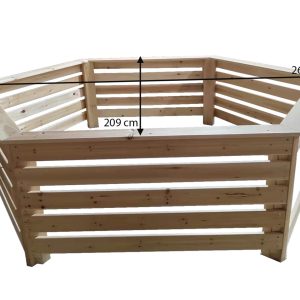 Rivestimento esagonale in legno abete massiccio.