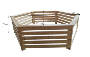 Rivestimento esagonale in legno abete massiccio.