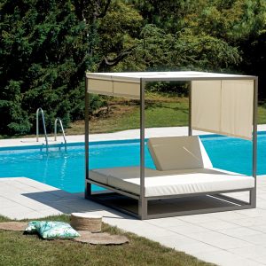 Baldacchino matrimoniale 195X195X200 in alluminio tortora Greenwood