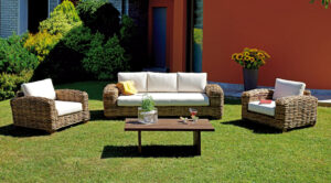 Set Bangalore Rattan Gigante Nat/Cusc Ecru' 4 Pz