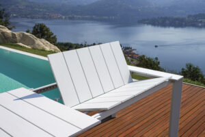 Tavolo Nettuno - Allungabile  200/300 X 100 Cm - Piano A Doghe In Alluminio - Allungo Con Gambe Scorrevoli