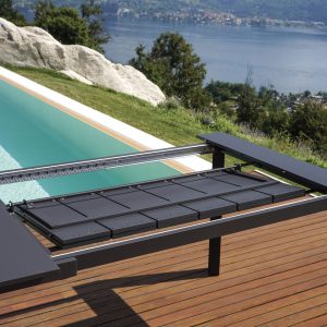 Tavolo Nettuno - Allungabile  200/300 X 100 Cm - Piano A Doghe In Alluminio - Allungo Con Gambe Scorrevoli