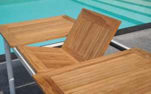 Tavolo Fuerteventura 150/210X90 in alluminio e teak Greenwood