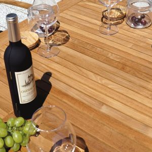 Tavolo Fuerteventura 150/210X90 in alluminio e teak Greenwood