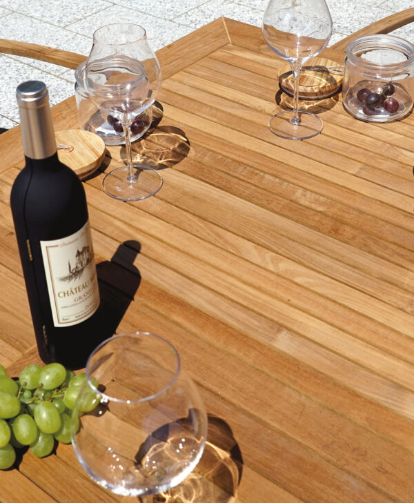 Tavolo Fuerteventura 150/210X90 in alluminio e teak Greenwood