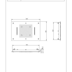 Soffione in acciaio a soffitto Sphera Italia 60x40cm