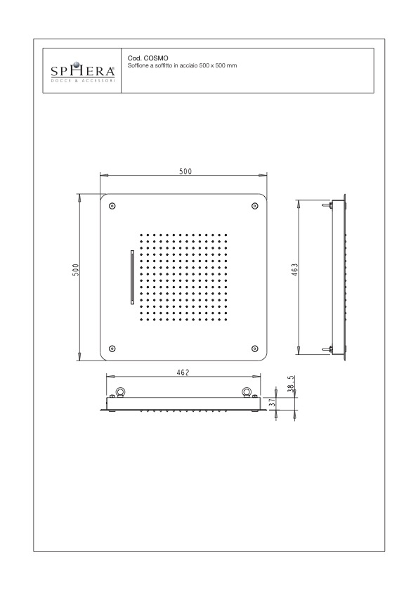 Soffione in acciaio a soffitto Sphera italia - immagine 7