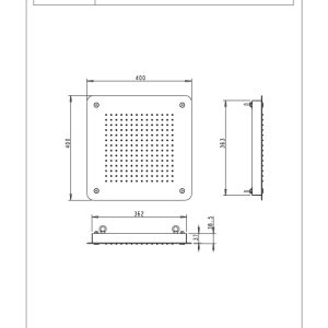 Soffione in acciaio a soffitto Sphera Italia 40x42,5cm