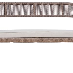 Set Milano - Composto Da 2 Poltrone, 1 Divano E Un Tavolino Con Piano A Doghe Di Alluminio 100 X 55 X 45 Cm - Struttura In Alluminio B - Seduta E Schienale In Twist Wicker Ø 5 Mm Paglia - Cuscini Sfoderabili