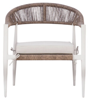 Set Milano - Composto Da 2 Poltrone, 1 Divano E Un Tavolino Con Piano A Doghe Di Alluminio 100 X 55 X 45 Cm - Struttura In Alluminio B - Seduta E Schienale In Twist Wicker Ø 5 Mm Paglia - Cuscini Sfoderabili