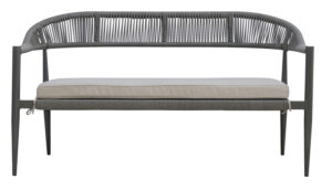 Set Milano - Composto Da 2 Poltrone, 1 Divano E Un Tavolino Con Piano A Doghe Di Alluminio 100 X 55 X 45 Cm - Struttura In Alluminio   B - Seduta E Schienale In Twist Wicker Ø 5 Mm Paglia - Cuscini Sfoderabili