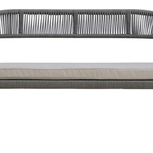 Set Milano - Composto Da 2 Poltrone, 1 Divano E Un Tavolino Con Piano A Doghe Di Alluminio 100 X 55 X 45 Cm - Struttura In Alluminio B - Seduta E Schienale In Twist Wicker Ø 5 Mm Paglia - Cuscini Sfoderabili