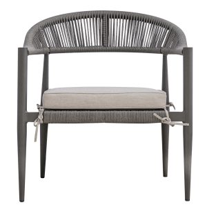 Set Milano - Composto Da 2 Poltrone, 1 Divano E Un Tavolino Con Piano A Doghe Di Alluminio 100 X 55 X 45 Cm - Struttura In Alluminio B - Seduta E Schienale In Twist Wicker Ø 5 Mm Paglia - Cuscini Sfoderabili