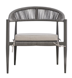 Set Milano - Composto Da 2 Poltrone, 1 Divano E Un Tavolino Con Piano A Doghe Di Alluminio 100 X 55 X 45 Cm - Struttura In Alluminio B - Seduta E Schienale In Twist Wicker Ø 5 Mm Paglia - Cuscini Sfoderabili