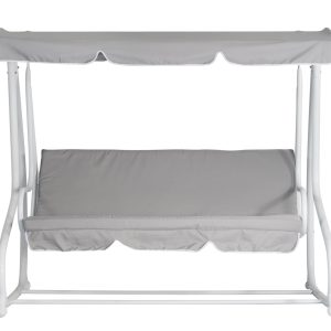 Dondolo 3 posti reclinabile bianco con seduta grigia Greenwood