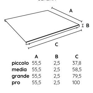 Plan Piccola spianatoia in acciaio inox