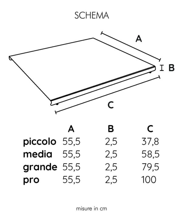Plan Piccola spianatoia in acciaio inox