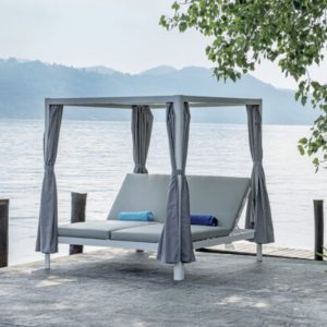 Daybed in alluminio e textilene Greenwood bianco