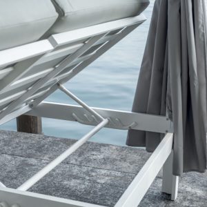 Daybed in alluminio e textilene Greenwood bianco