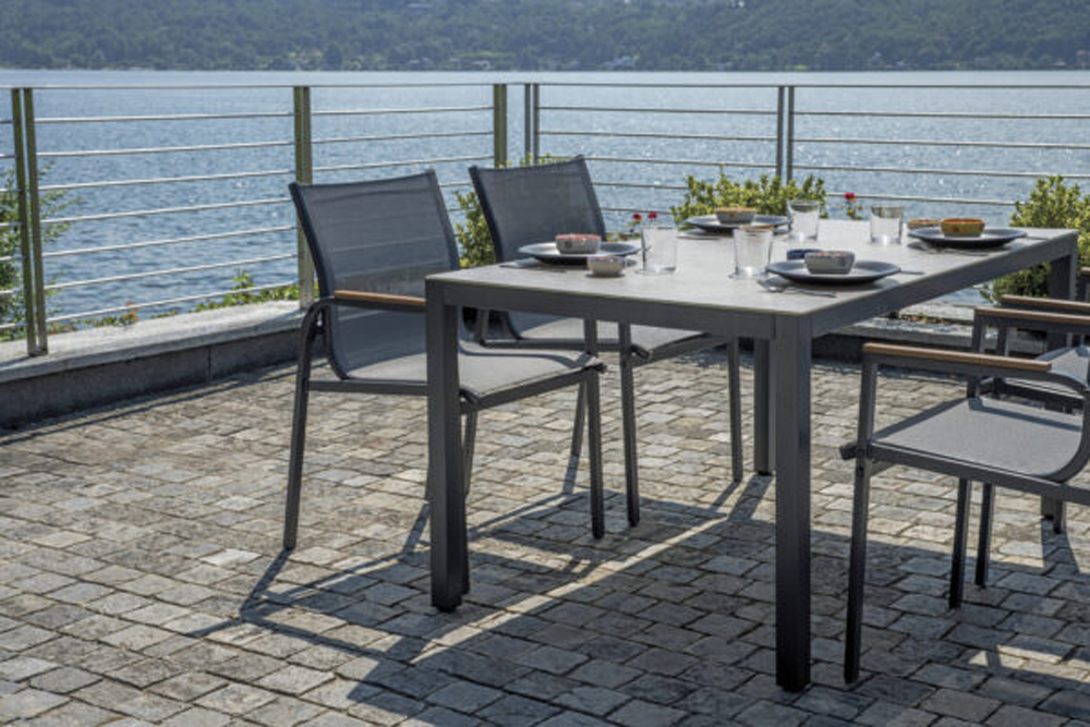 Dining set Tarquinia 4 sedie in ferro Greenwood
