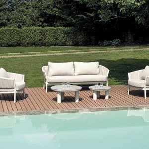 Salotto Port Grimaud in alluminio Greenwood bianco grigio