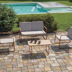 Salotto Tinos in ferro e textilene Greenwood