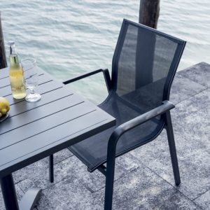 Sedia Samo in alluminio e textilene Greenwood