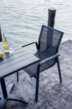 Sedia Samo in alluminio e textilene Greenwood