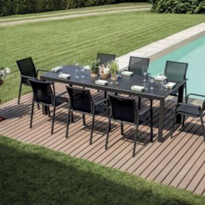 Tavolo Naxos in alluminio con gambe scorrevoli Greenwood