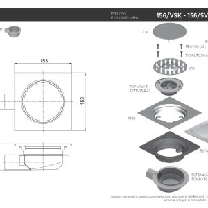 Piletta a filo pavimento 15x15 Aisi 304 Ferplast