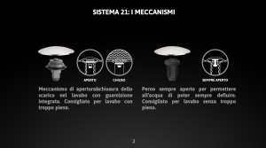 Scarico per lavabo e bidet CLIC-CLAC universale con sistema a vite in acciaio inox 304 FCR