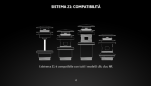 Scarico per lavabo e bidet CLIC-CLAC universale con sistema a vite in acciaio inox 304 FCR