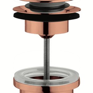 Scarico per lavabo e bidet CLIC-CLAC universale con sistema a vite in acciaio inox 304 FCR