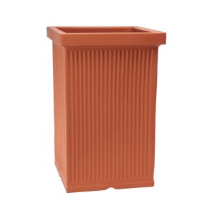 Garden Italia Vaso per Piante Quadro Millerighe Alto GQMH 42×63 cm in Resina – Resistente al Gelo e Antiurto