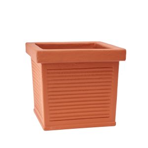 Garden Italia Vaso per Piante Quadro Millerighe GQM 37×34 cm in Resina – Made in Italy, Resistente al Gelo e Antiurto