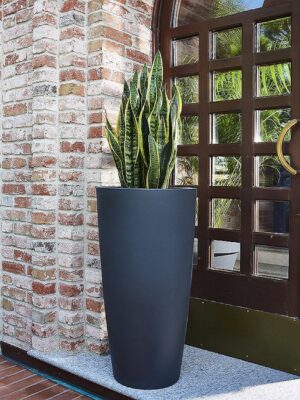 Garden Italia Portavaso da Ingresso Cache-Pot Tondo Alto EPTO Ø42×93 cm in Resina – Made in Italy, Resistente al Gelo e Antiurto