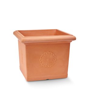 Garden Italia Vaso per Piante Quadro con Rosone GQR 49×41 cm in Resina – Made in Italy, Resistente al Gelo e Antiurto