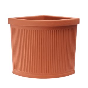 Garden Italia Vaso per Piante Angolare Millerighe Basso FAM 47×40 cm in Resina – Made in Italy, Leggero e Antiurto, per Interni ed Esterni
