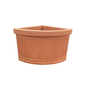 Garden Italia Vaso per Piante Angolare Millerighe Basso FAM 47×40 cm in Resina – Made in Italy, Leggero e Antiurto, per Interni ed Esterni