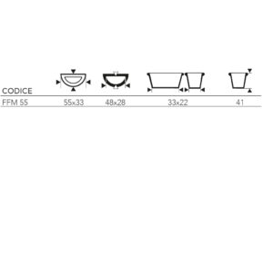 Garden Italia Vaso a Muro Festonato Conico FFM 55×41 cm in Resina – Made in Italy, Antiurto, per Interni ed Esterni