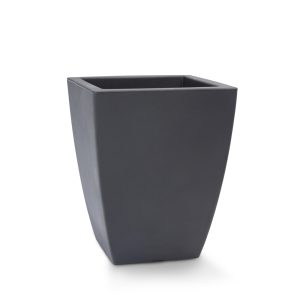 Garden Italia vasi/Vaso moderno per piante Quadro semplice alto EQSH 38 cm - in resina color Antracite/per Esterni ed Interni/Resistente al gelo/Antiurto/Leggero