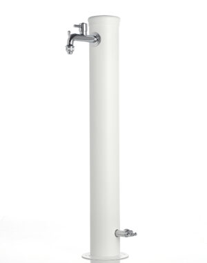 Fontana da esterno a due rubinetti Belfer in acciaio zincato verde