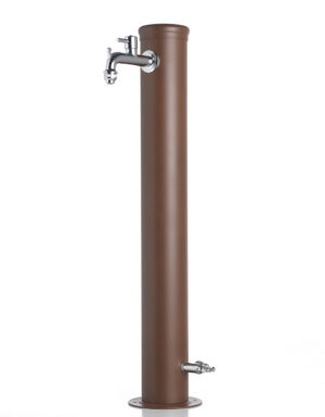 Fontana da esterno a due rubinetti Belfer in acciaio zincato verde